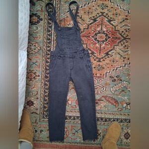 Free People Black Denim Overalls